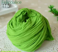 Set of 5: Vibrant Silk Flowers for Home and Wedding Decoration - DIY Nylon Stocking Material in 36 Colors (Light green)