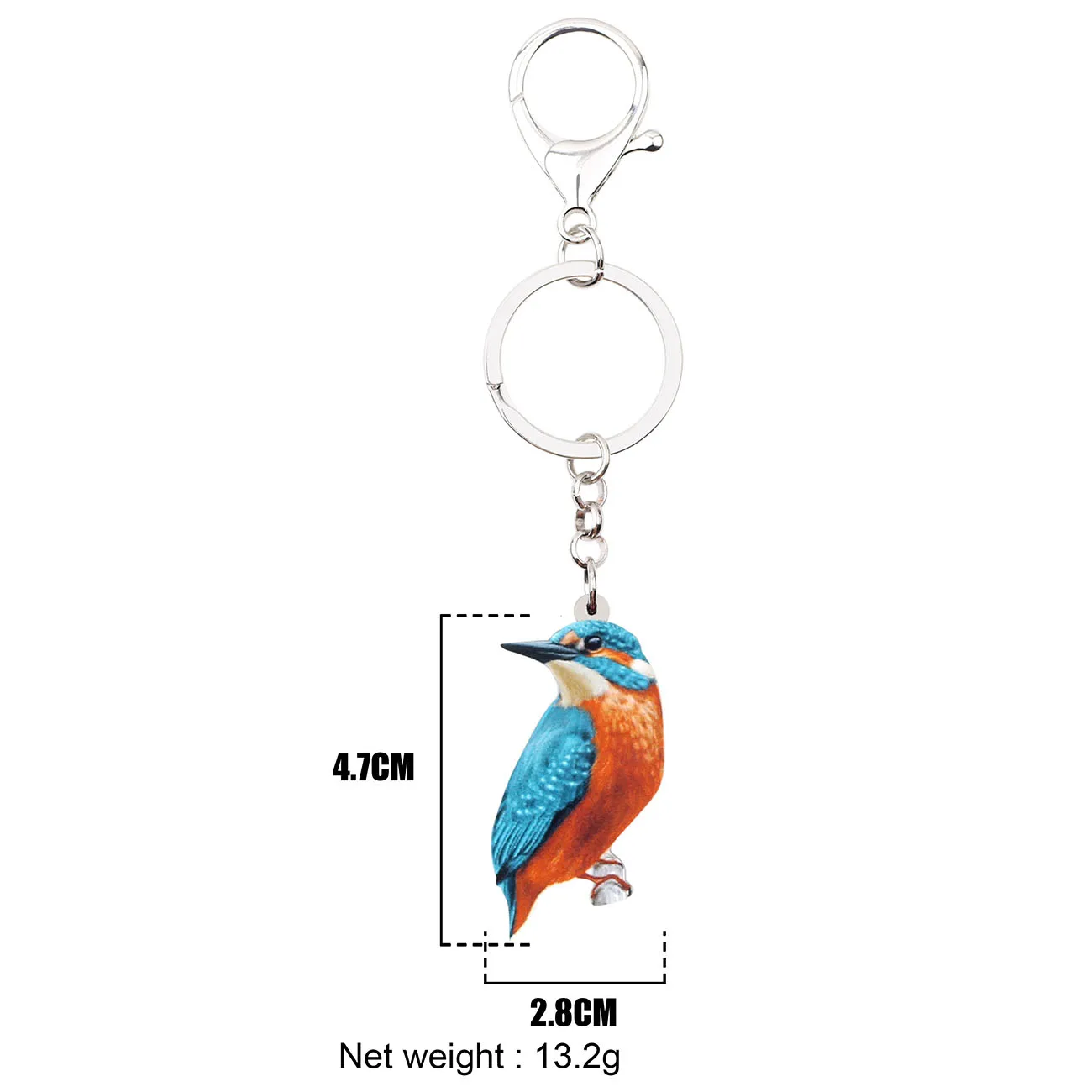 WEVENI акриловые Alcedo Atthis Kingfisher Bird Key брелоки цепочки держатель Модные животные подарок ювелирные изделия для женщин девочек Сумка Подвески