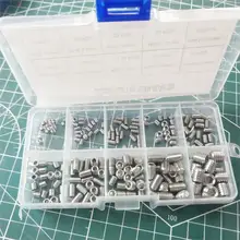 300PCS DIN916 Hex Socket Set Screw Kit M3 M4 M5 A2-70 Stainless Steel 304 Allen Head Socket Hex Set Grub Screw Assortment kit 440pcs m3 3mm 304 a2 stainless steel allen bolts hex socket head cap screws wrench nuts assortment kit free shipping screw