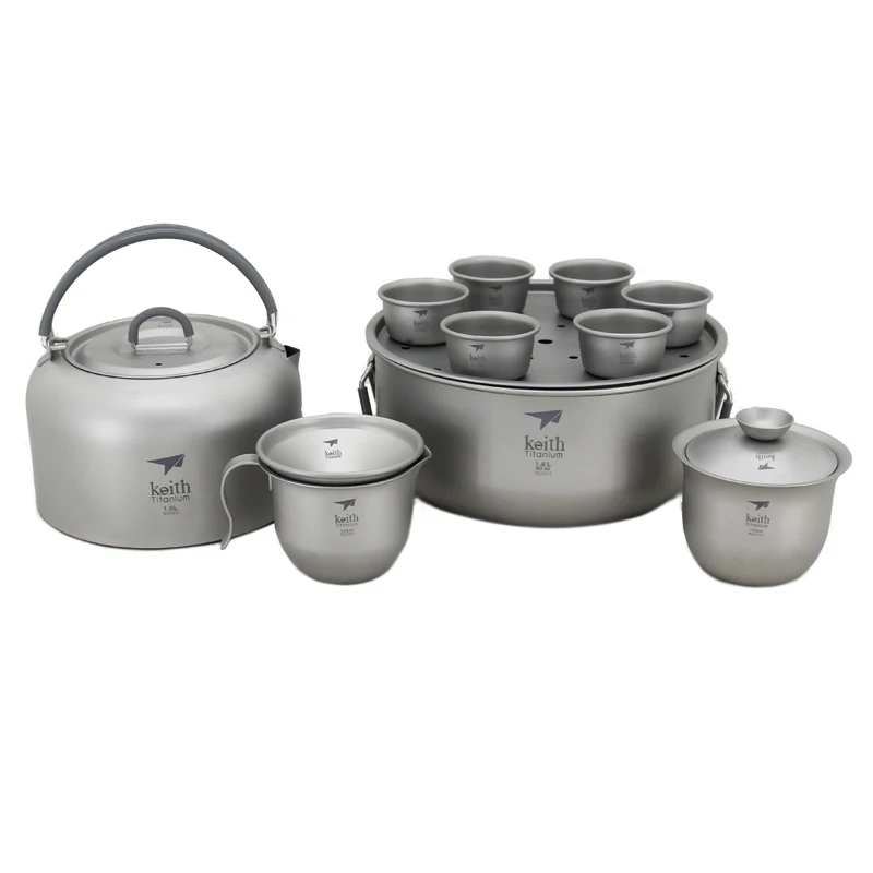 Keith 1000 ml titanio té camping Copa 365G Ti3900