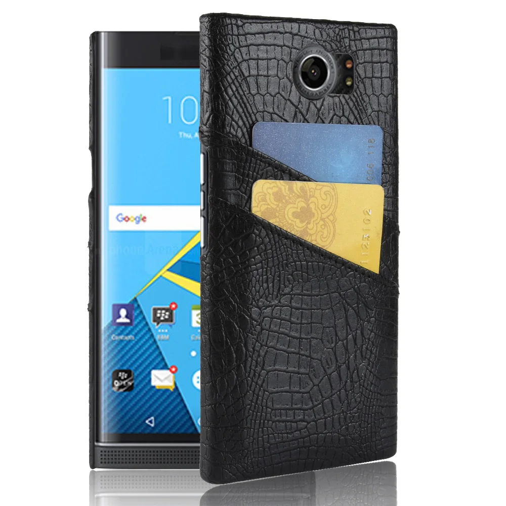

For Blackberry Priv Case Luxury PU Leather Crocodile Pattern Case Cover For Blackberry Priv Cell Phone Back Cover With Card Slot