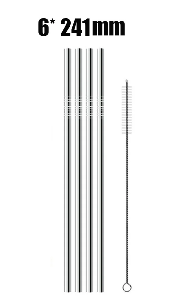 4/8 шт. многоразовые, для питья соломы Высокое качество 304 Нержавеющая сталь металлическая соломинка с чистящая щетка для кружек 20/30 унций - Цвет: 6