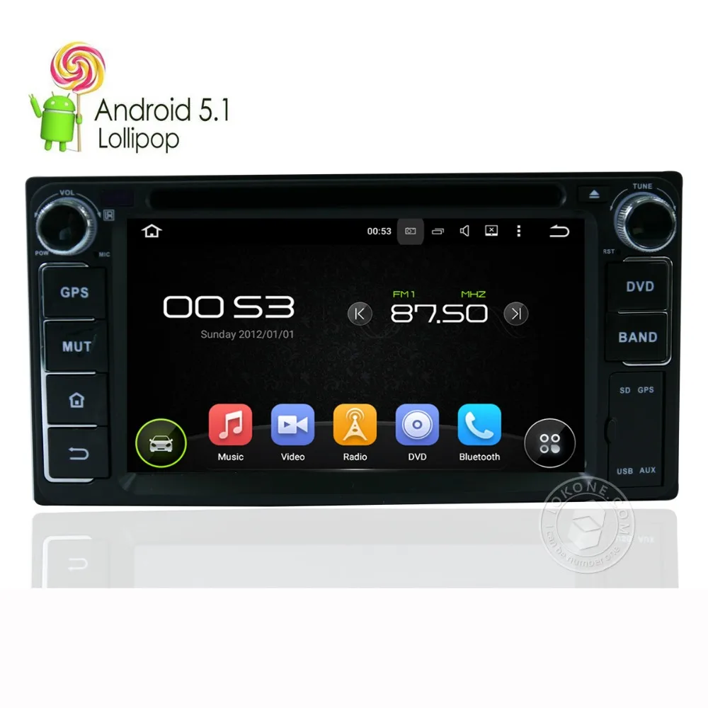 IOKONE Brand Android 5.1 System Car DVD Player for Toyota
