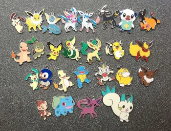 

200pcs Popular Cartoon anime go Enamel Metal Charm Pendants DIY Jewelry Making Mobile Phone Accessories