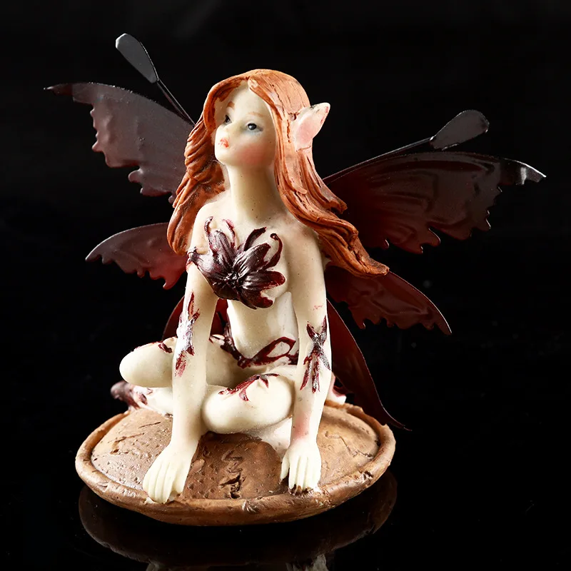 

Flower Faerie Tinker Bell Figurine Resin Gifts Crafts Home Wine Cabinet Decorations Accessories Model Car furnishing