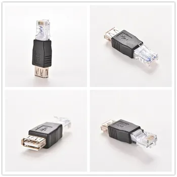 

PC Transverter Plug Crystal Head RJ45 Male to USB 2.0 AF A Female Adapter Connector Laptop LAN Network Cable Ethernet Converter