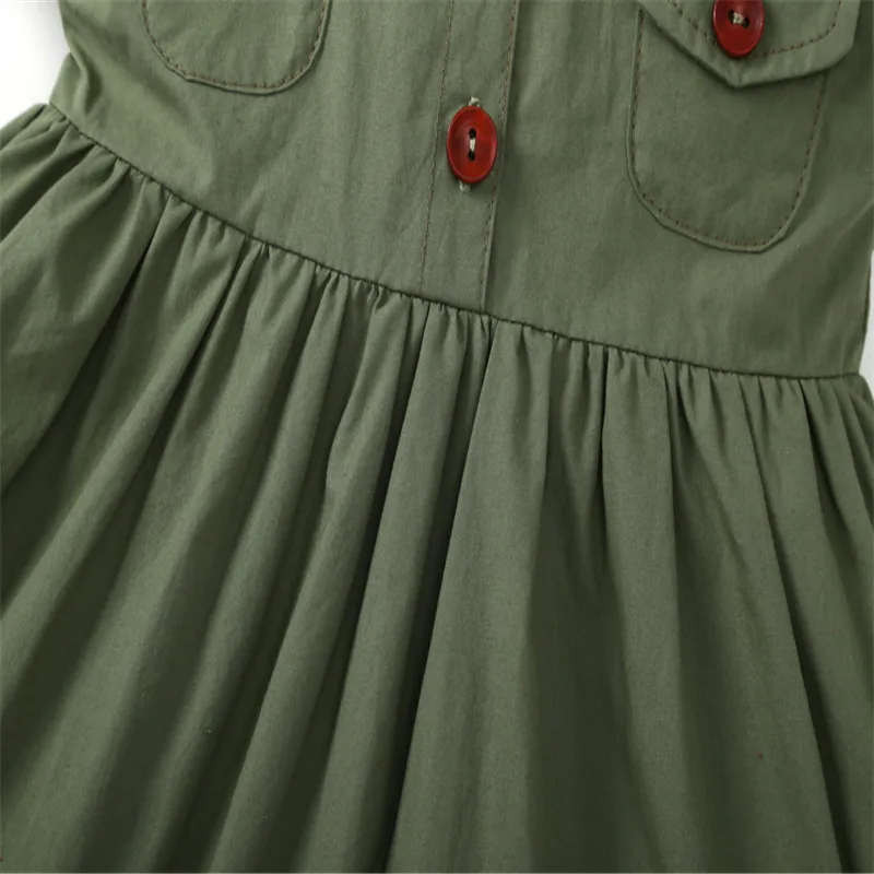 Seartist/однотонное армейское зеленое платье для маленьких девочек платья для девочек на День Победы летнее платье для девочек, платья Одежда для маленьких девочек, для мая, 38