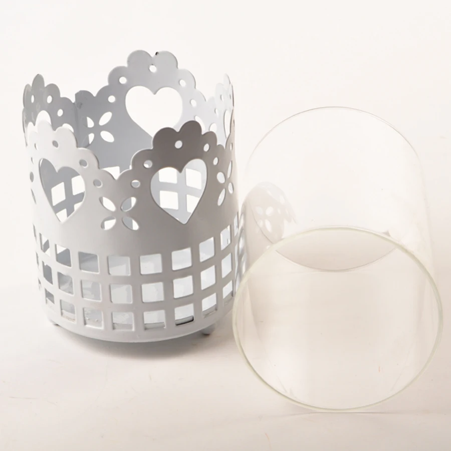 

Glass Candle Holder Metal Flower Designs White Wedding Decoration Tealight Candle Holders Candelabra Bougeoir Chandelier 50KO297