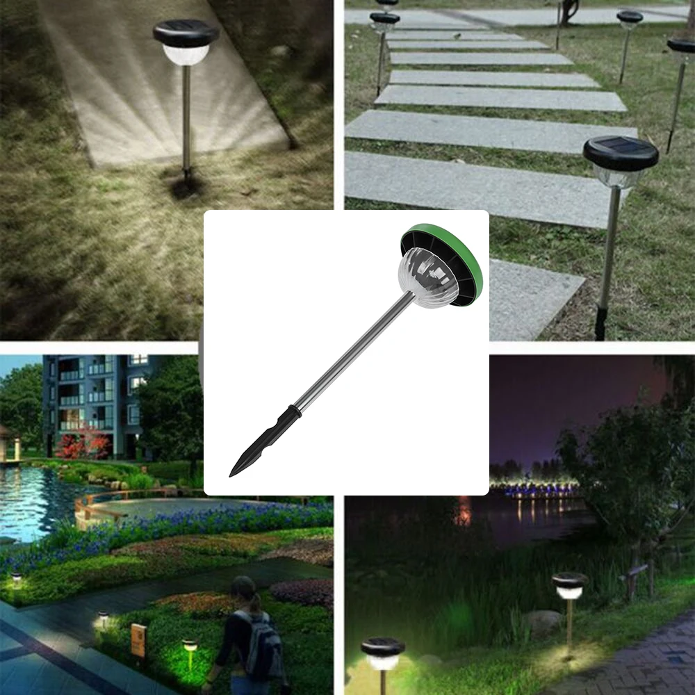

1PC New IP65 Waterproof White LED Solar Powered Landscape Lamp Two Modes Path Light With Light Sensor Holiday Decoration