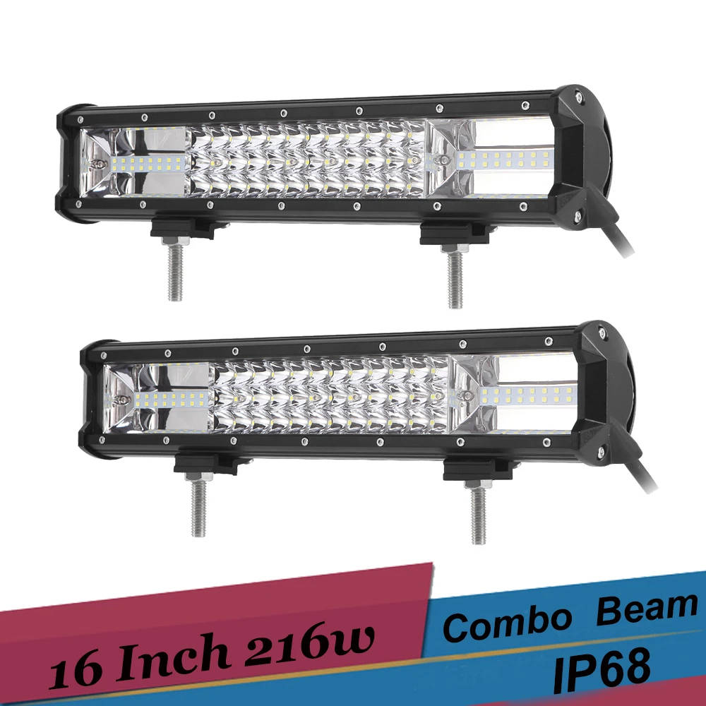 216W 16 Inch Offroad LED Light Bar Combo Beam Driving Lamp Headlight