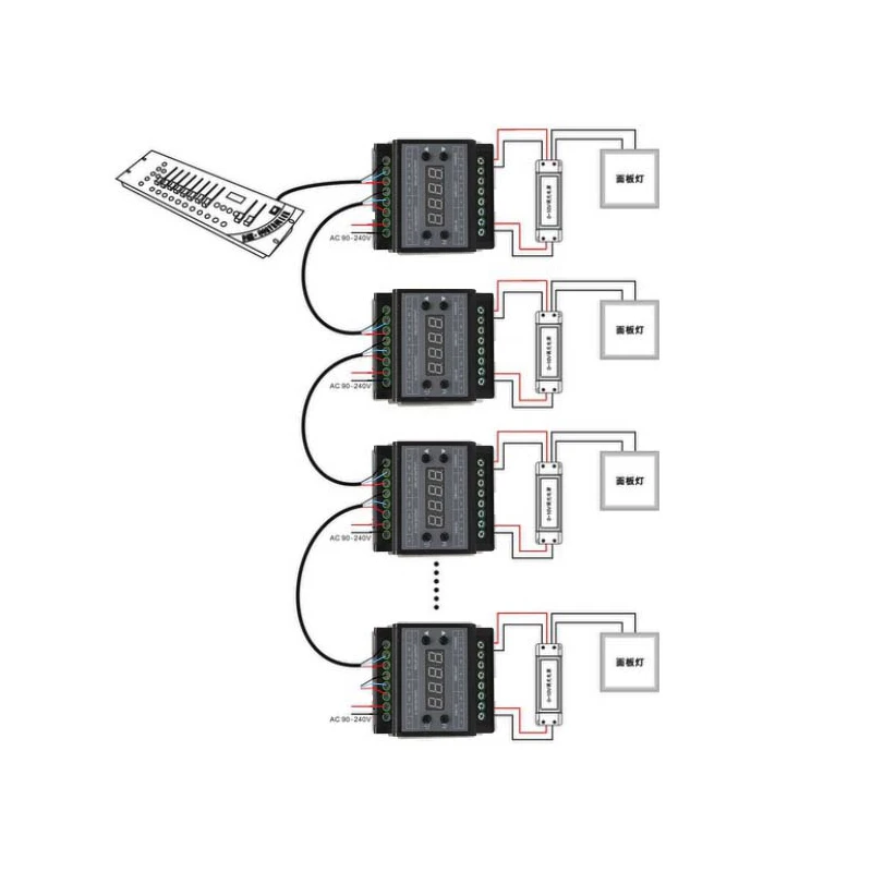 DMX303 DMX512 до 0-10 в преобразователь сигнала, 3 CH выход, с цифровым дисплеем трубки, черный корпус, 0-10 в диммер драйвер