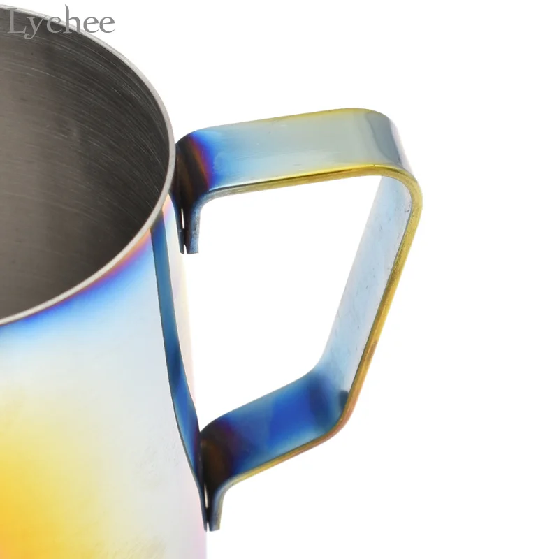 Lychee 350 мл 600 мл нержавеющая сталь многоцветный кофейник антипригарный Прочный кружка для взбивания молока товары для дома, кухни
