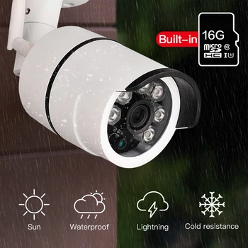 

SDETER Outdoor Waterproof Bullet IP Camera Wifi Wireless Surveillance Camera Built-in 16G Memory Card CCTV Camera Night Vision