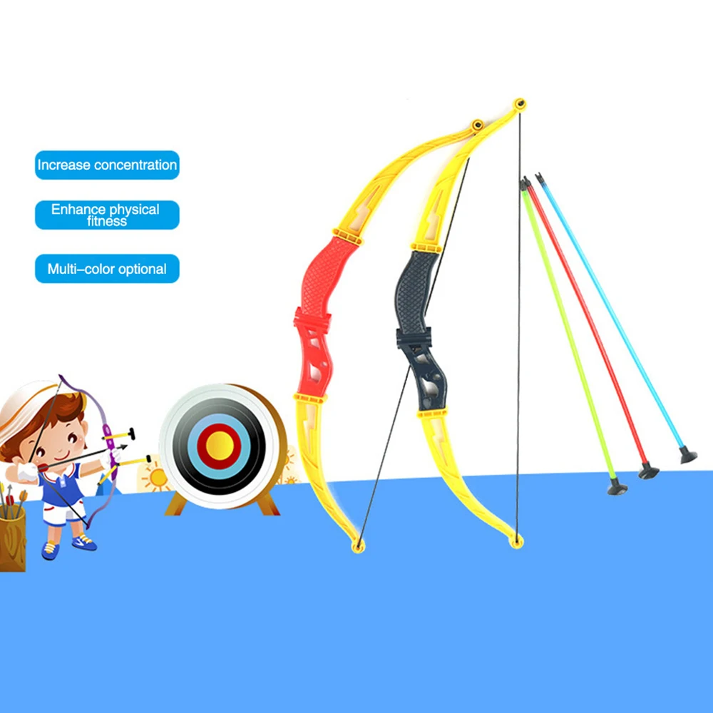 

Children's Plastic Toy Bow and Arrow Set COS Show Ancient Bow and Arrow Indoor Sports Learning Parent-child Exchange Toy 1518