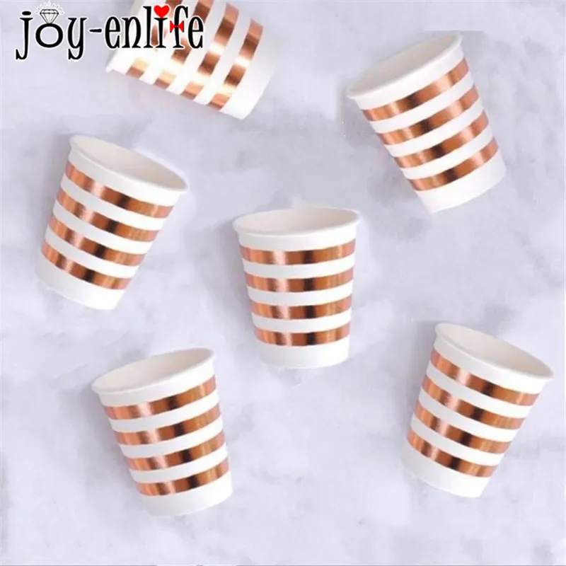 

8pcs Rose Gold 18th 20th 30th 40th Happy Birthday Party Decor Paper Cups Birthday Party Decorations Adult Disposable Tableware