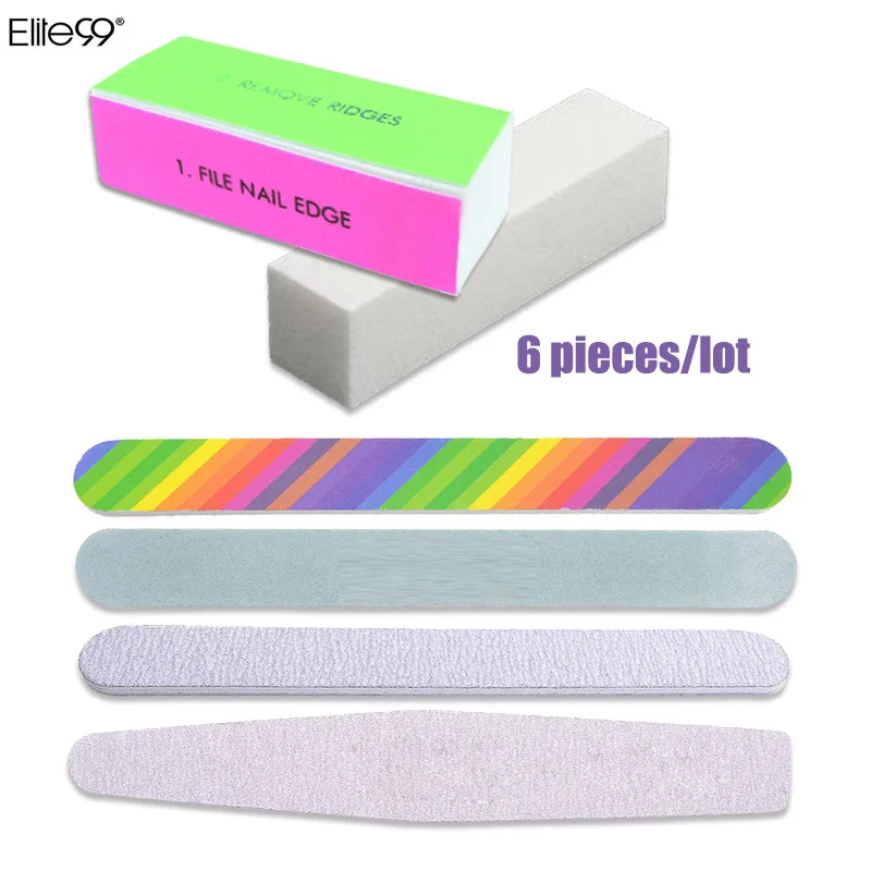 

Elite99 6pieces/lot Nail Art Pedicure Tools Set Nail Sanding Files 4 Way Nail Buffer Block Shiner UV Gel Polisher Nail Accessory