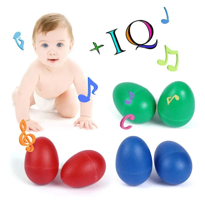 18pcs Egg Shakers Plastic Egg Music Shakers for Kids Maracas Eggs Percussion Toys