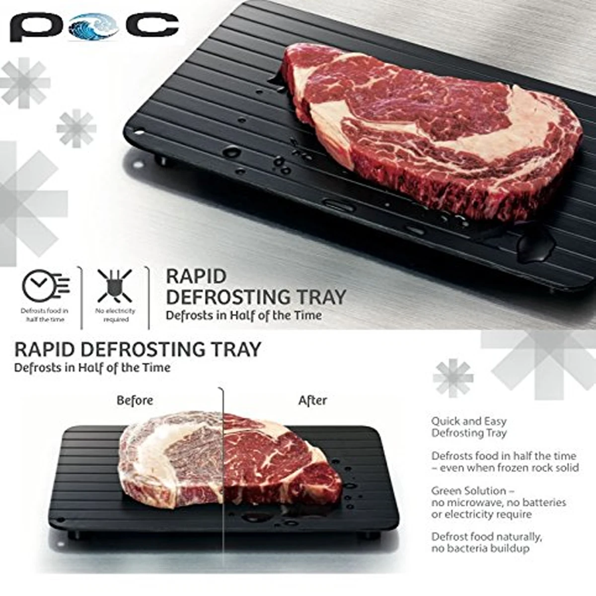35.5 x 20.5 x 0.3CM Metal Aluminum Fast Defrosting Tray Defrost Meat Thaw Frozen Food Magic Kitchen Defrosting Tray kitchen tool 35.5 x 20.5 x 0.3CM Metal Aluminum Fast Defrosting Tray Defrost Meat Thaw Frozen Food Magic Kitchen Defrosting Tray kitchen tool