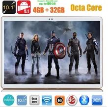 10 pulgadas tablet pc 4G LTE Octa Core 4 GB RAM 32 GB ROM Android 5.1 Phablet IPS GPS wifi 5.0MP 10.1 MID DHL envío