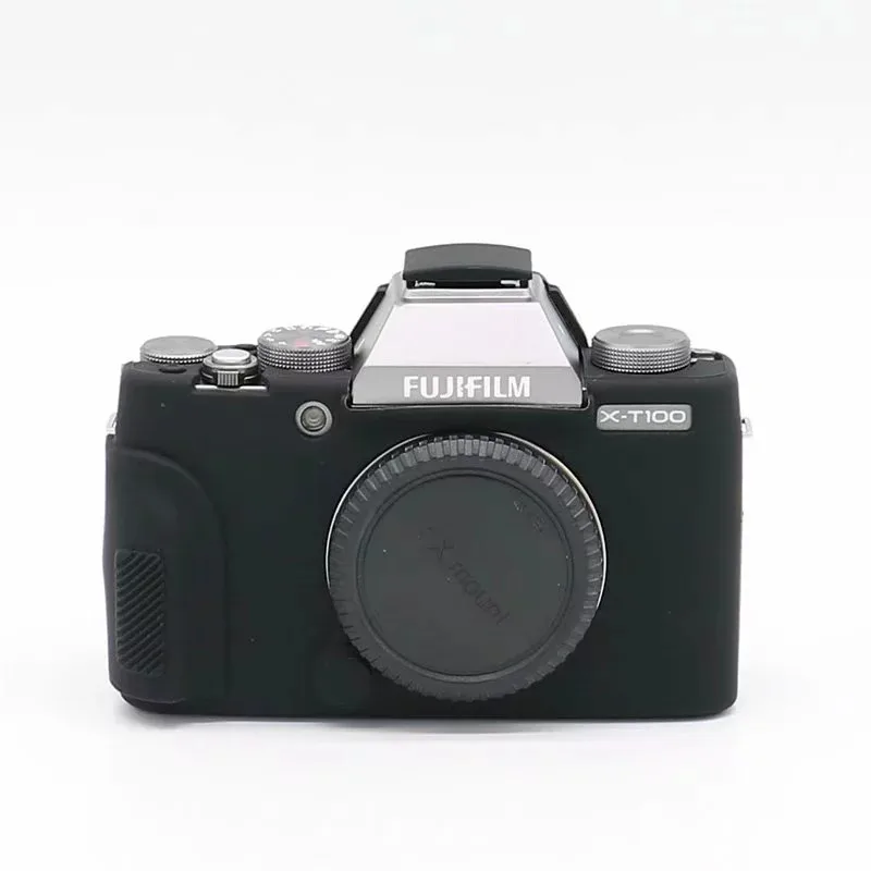 Мягкий защитный чехол для камеры Fuji XT100 резиновый чехол для камеры Fujifilm XT100 беззеркальная система Камера Сумка Чехол - Цвет: black