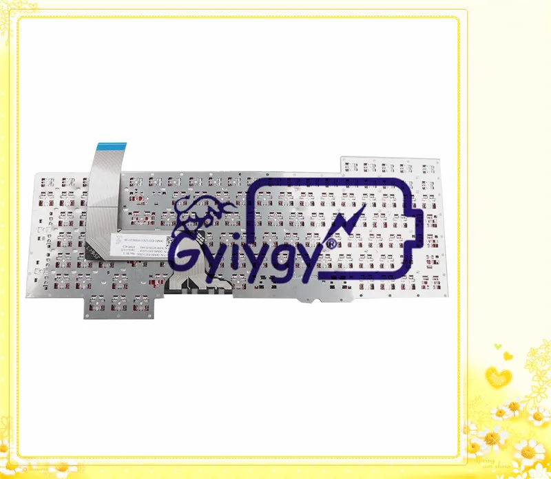 Keyboard without Frame with RED Letter for ASUS G751J G751JL G751JM G751JT G751JY series Black US Layout, Compatible part number 0KNB0-E601US00 ASM14C33USJ442 1