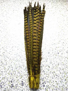 

2015 Hot! Yellow 50pcs / lot natural Pheasants feathers, 18-20 "/ 45-50cm DIY jewelry, art performances props Accessories