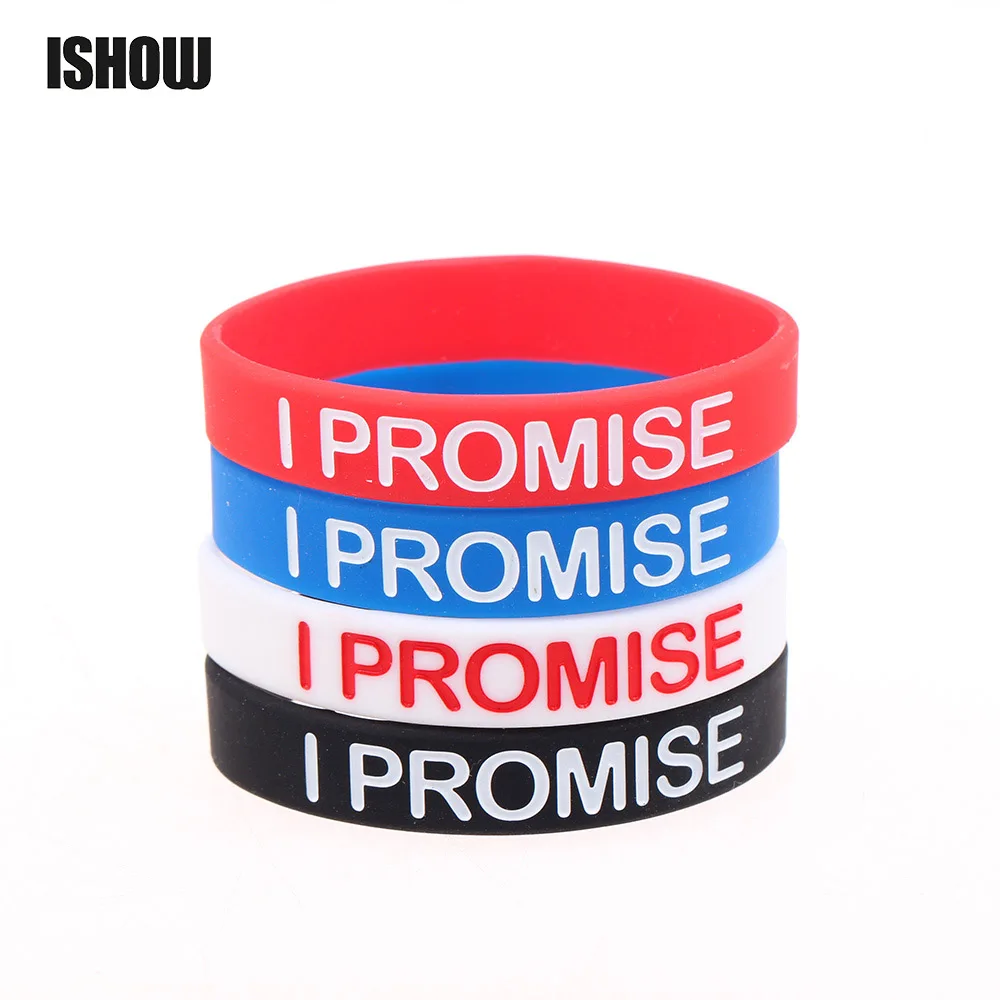 I Promise Bracelet Silicone Sport Wrist Band Gym Fitness Power Bands Energy Bracelets For Man