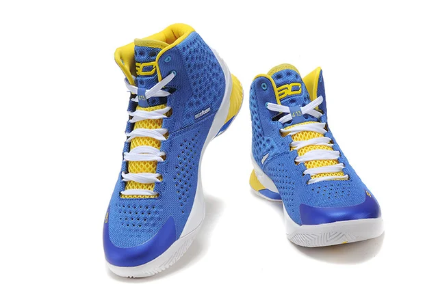 Stephen curry shoes blue yellow and white Clearance