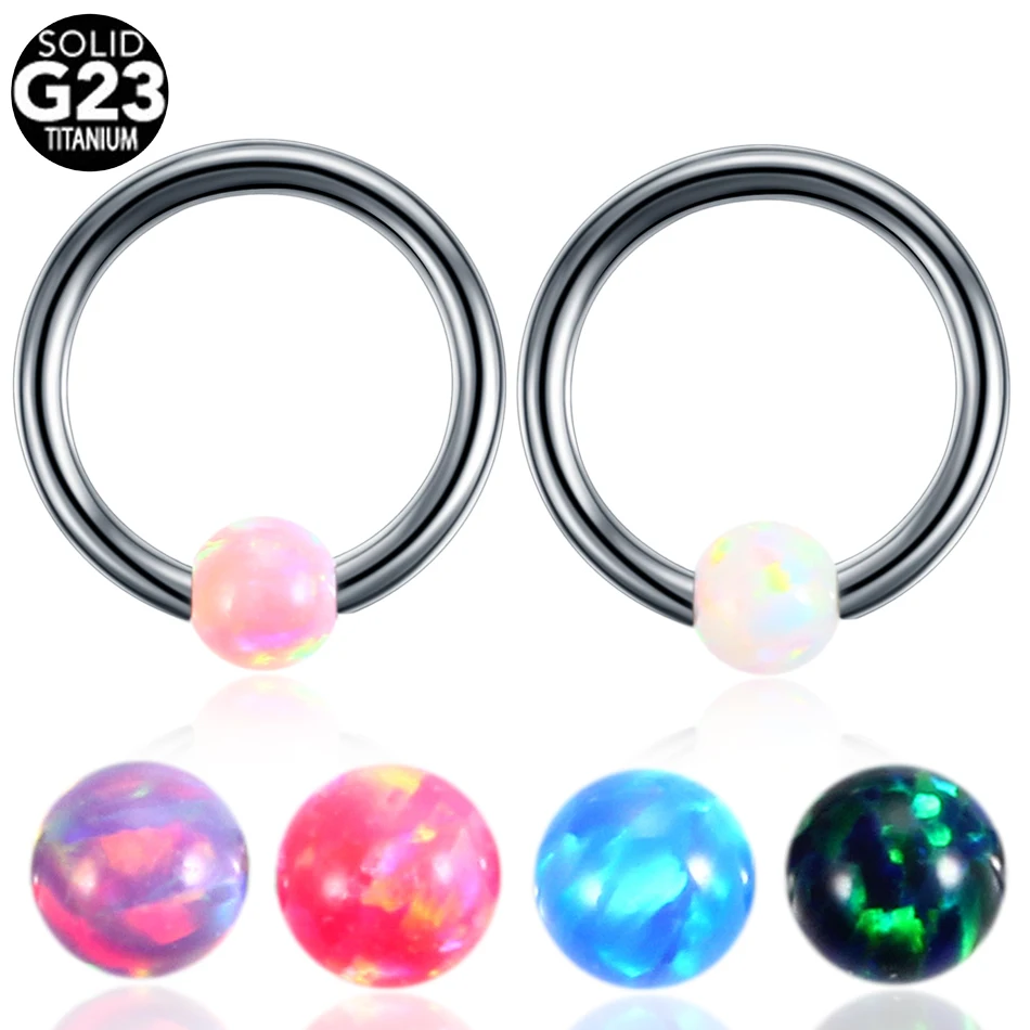 

1PC Titanium Opal Nose Rings Daith Piercings Septum Piercings Helix Piercings Conch Piercing Ear Rings Tragus CBR Body Jewelry