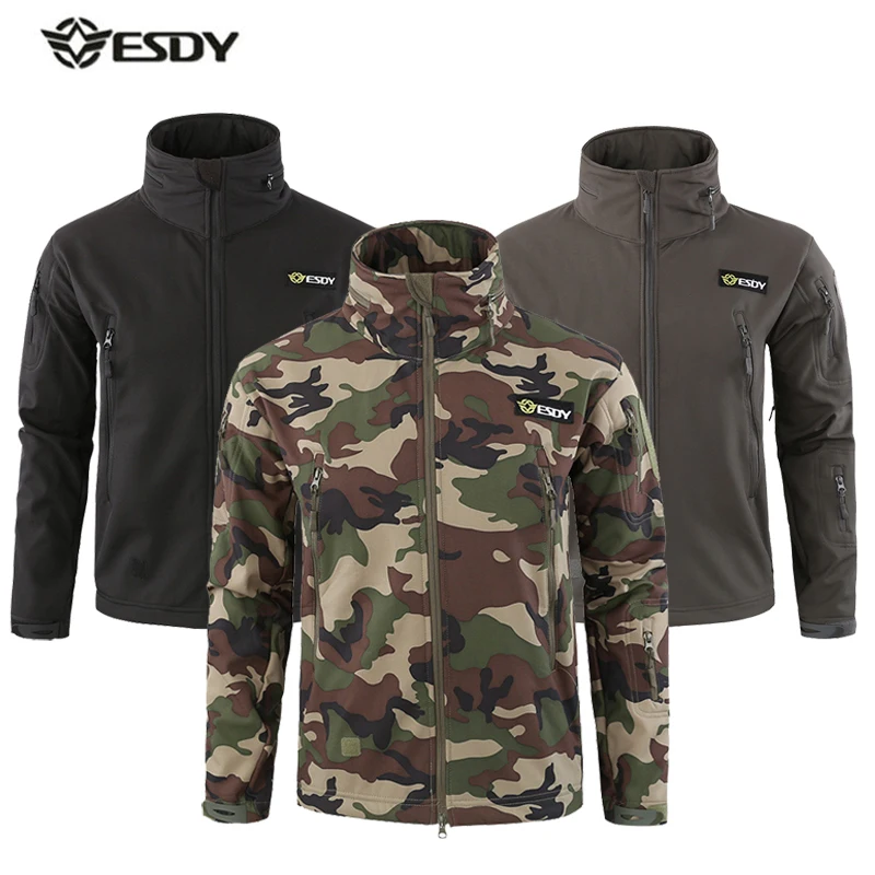 Winter Jacket Men Outdoor Sport Softshell Fleece Heated Jackets Waterproof Hiking Windbreaker Camouflage Tactical Camping Coat Winter Jacket Men Outdoor Sport Softshell Fleece Heated Jackets Waterproof Hiking Windbreaker Camouflage Tactical Camping Coat