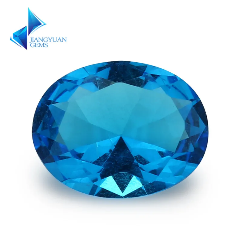 2x313x18mm Dark Aquamarine Color Oval Shape Loose Glass Gemstone Glass