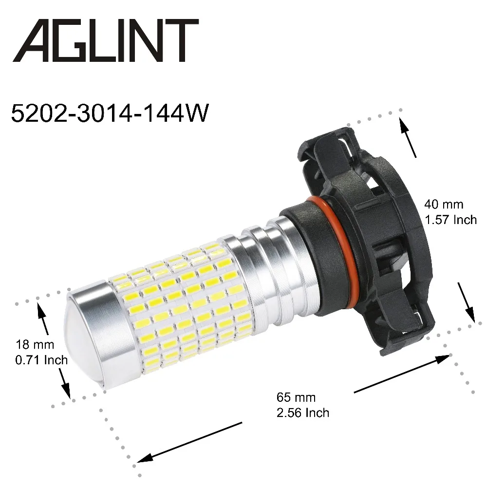 AGLINT 2 шт. автомобилей Светодиодный противотуманный фонарь H11 H8 9006 HB4 5202 H16 для дневных ходовых светильник ДХО фар дальнего света супер белый 12 V-24 V