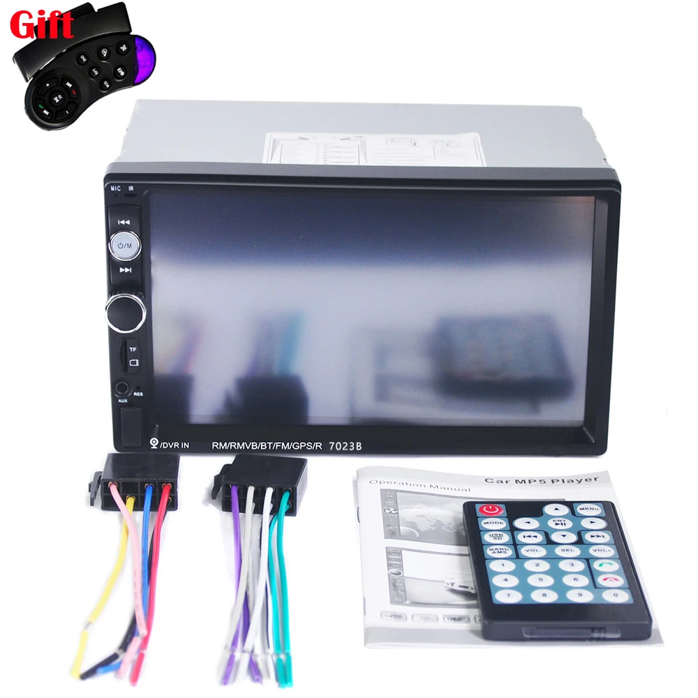 7023B Podofo 2 din Car Multimedia Player Audio Stereo radio 7\