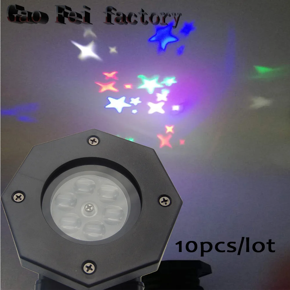 

10pcs/lot 10 Patterns star Projector Showers snowflake pumpkin heart Laser light IP65