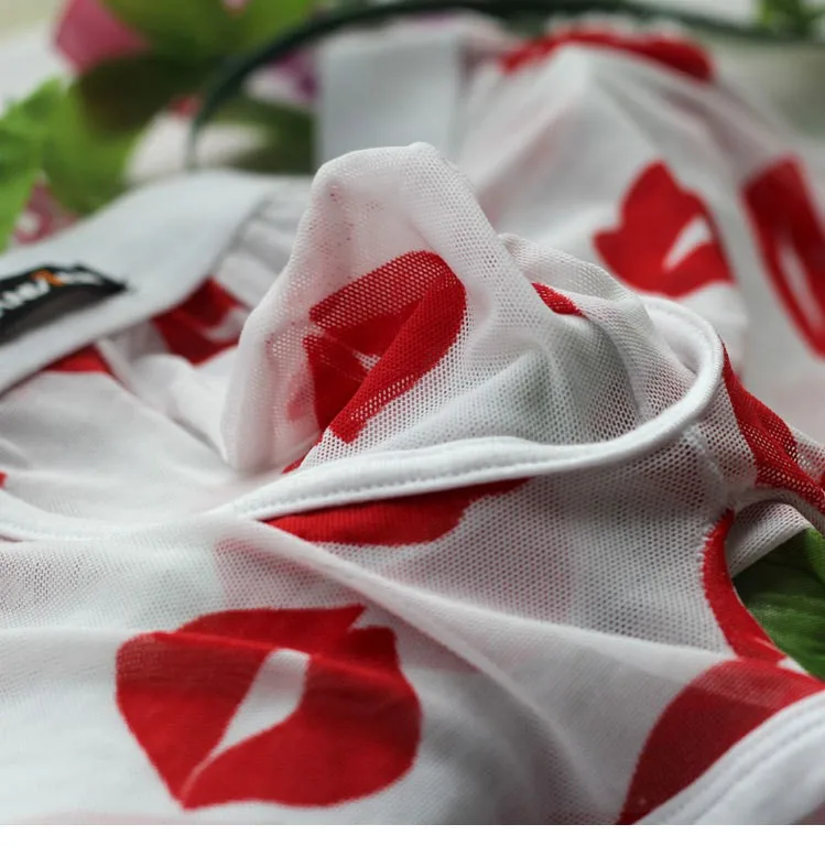 Sexy Men's Lips Printed Underwear Famous Brand Men Gay Kiss Transparent Boxer Big Man Hot Low Waist Shorts Panty Bodywear M-XXL white boxer briefs