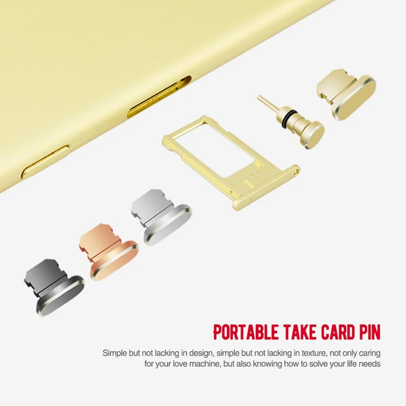 

Charging Port Dust Plug For iPhone 7 8 6 6S Plus Mobile Phone 3.5mm Headphone Jack Metal Dust Plug For iPhone XR XS Max 5 5S SE