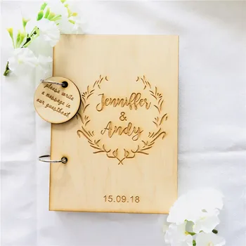 

Custom Engraved Wedding Guest Book Personalized Name Wedding Guestbook Engraved Wooden Wedding Guest Book