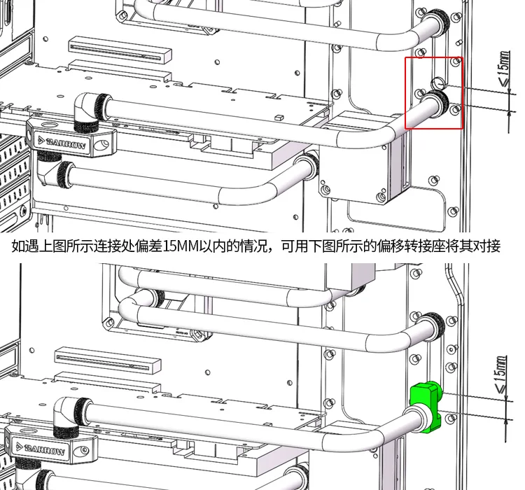 Курган TX360PZ-15 G-1/4 повернуть смещение отрегулировать фитинг