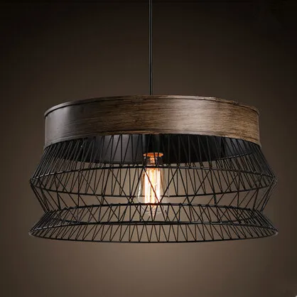 

Retro Loft Style Droplight Edison Pendant Light Iron Net Hanglamp Fixtures For Cafe Living Room Home Lighting Lamparas Colgantes