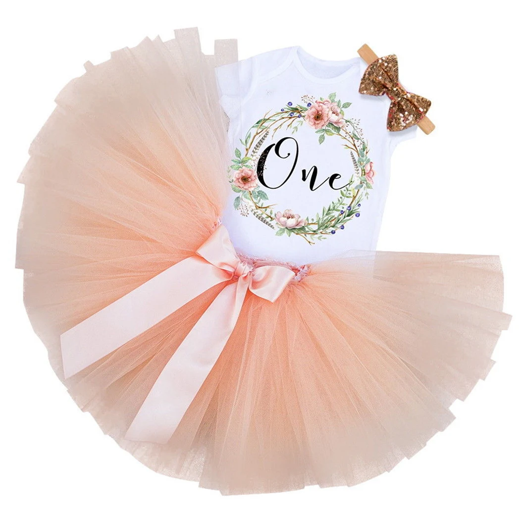 

It's My First 1st Birthday Outfits Set Baby Girl Party Dress Toddler Girls Dress Vestidos Tutu Costume for Kids Wear 12 Months
