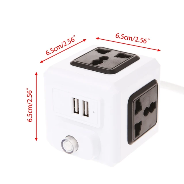 Smart Home Cube EU / US / UK Plug 4 Outer Extension Adapter Universal Socket 4
