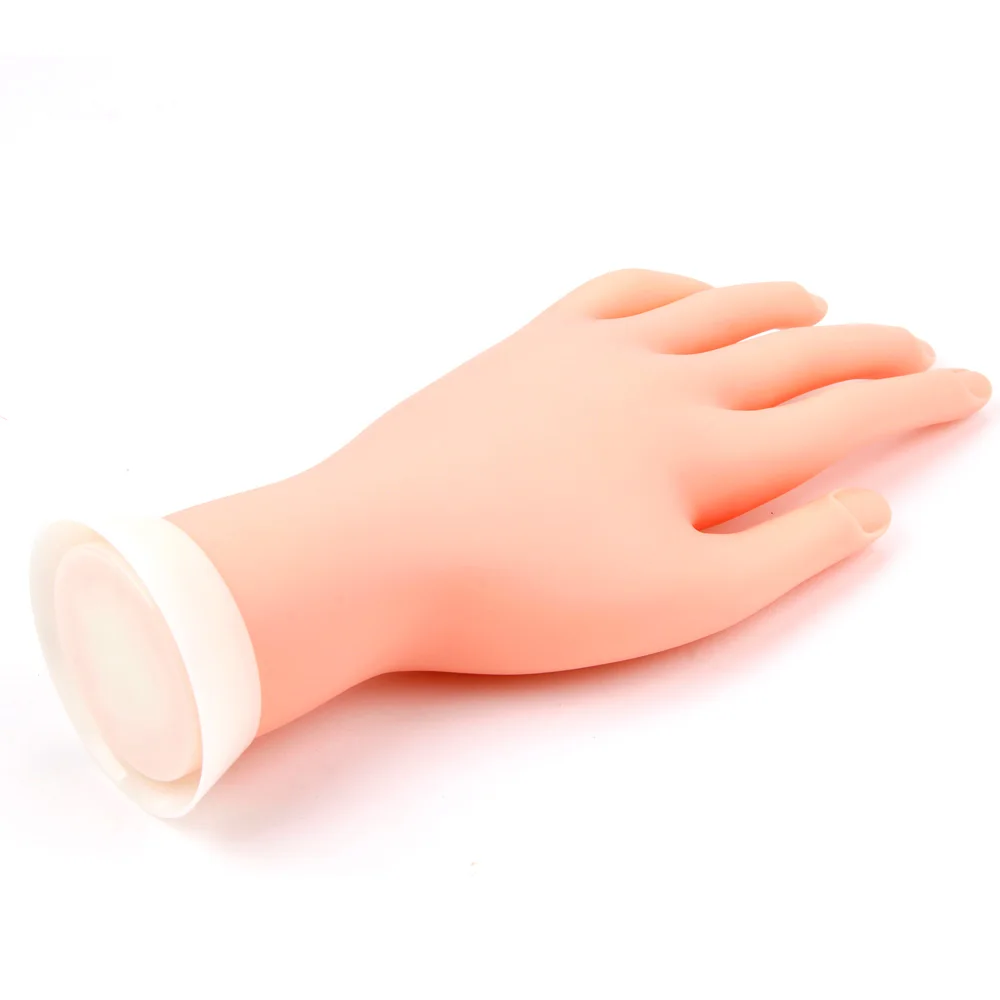 Nail Practice Hand Model Flexible Movable Silicone Prosthetic Soft Fake Hands for Nail Art Training