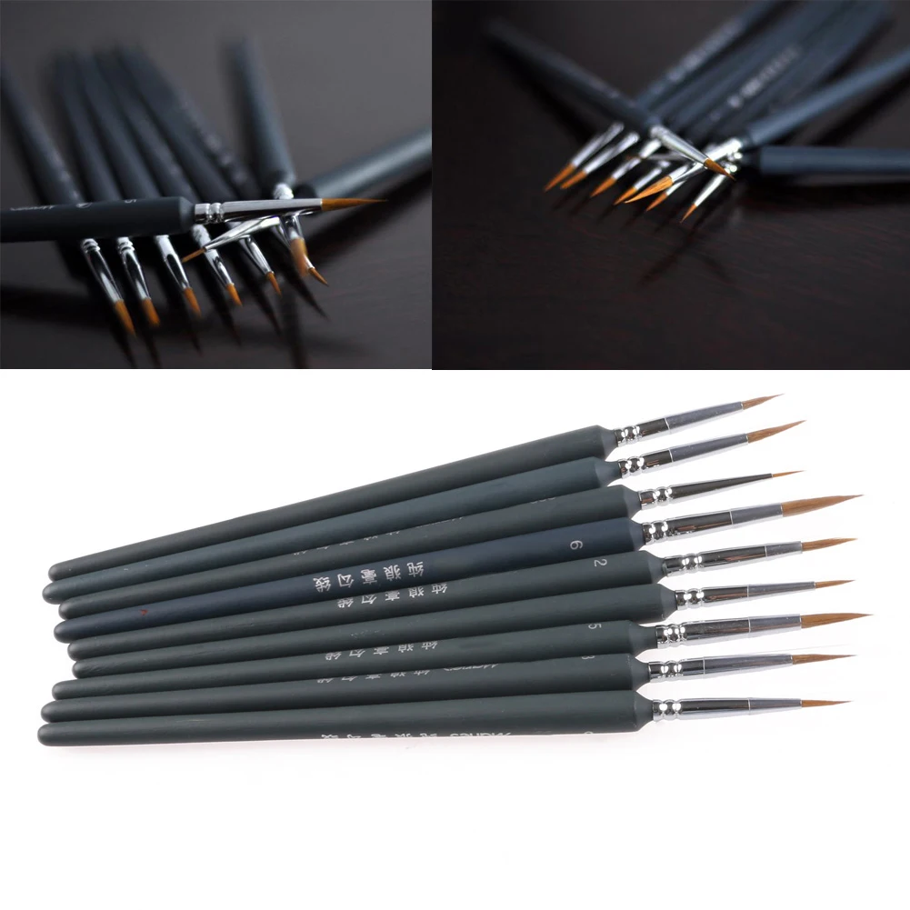 

2020 New 9Pcs Brush Pen For Sketched Outline Lines Gouache Watercolor Paint Oil Painting fit for Painter, artist, student