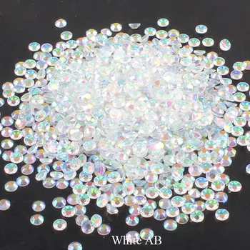 

White AB Resin Flat Back Crystal Nails Non Hotfix Strass Rhinestone for Clothes Decoration Stones and Zircons Crystals Applique