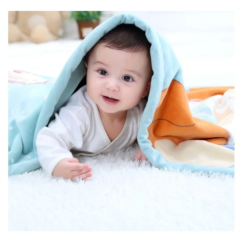Детское одеяло, зимний фланелевый чехол для коляски, диван, детская кроватка, одеяло с рисунком, мягкое детское Пеленальное Одеяло для новорожденных, теплое одеяло