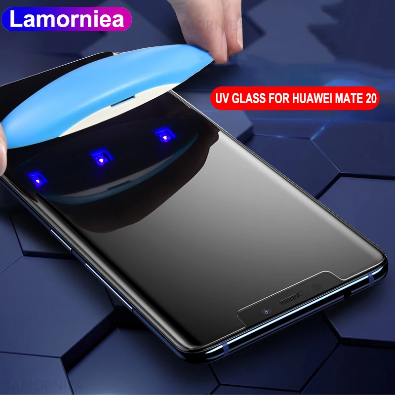 UV Light Full Glue Sceen Protector For Huawei Mate 20 Lite 5D 6D 9D Liquid Tempered Glass For Huawei Mate 20 Pro Mate 20 RS X