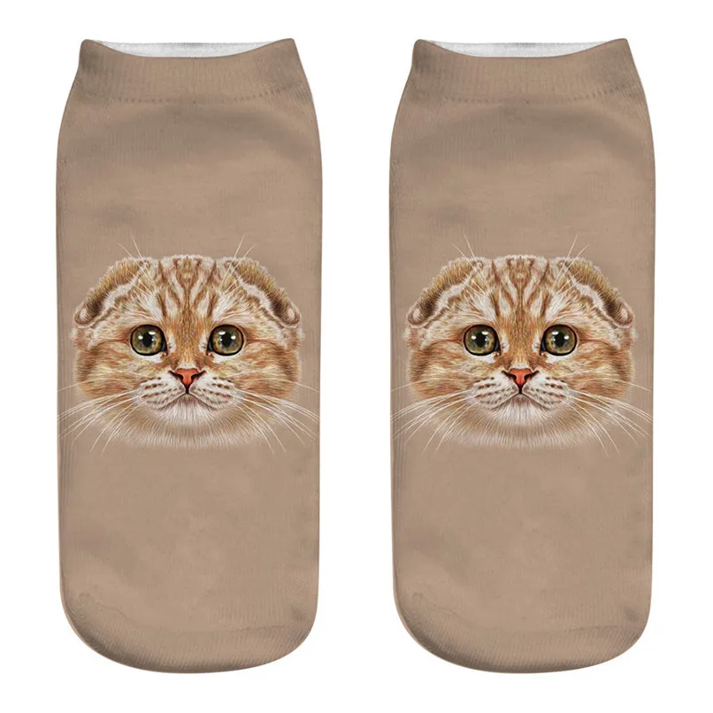 Уникальный дизайн кошка 3D Носки с рисунком милые Для женщин работы Бизнес Хлопок Забавный Носок Средний спортивные носки удобные#2s29 - Цвет: H