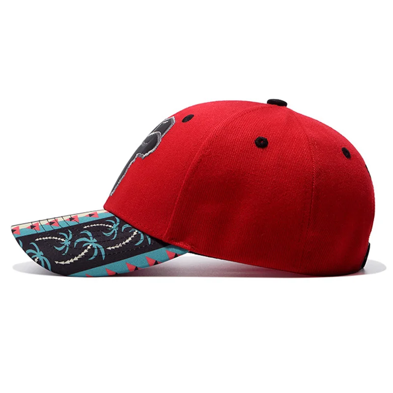 Gorra de béisbol de calle de moda de poliéster bordado gorro rojo hueso Beisbol Strapback Casual 2018 para hombres mujeres Mapa de África