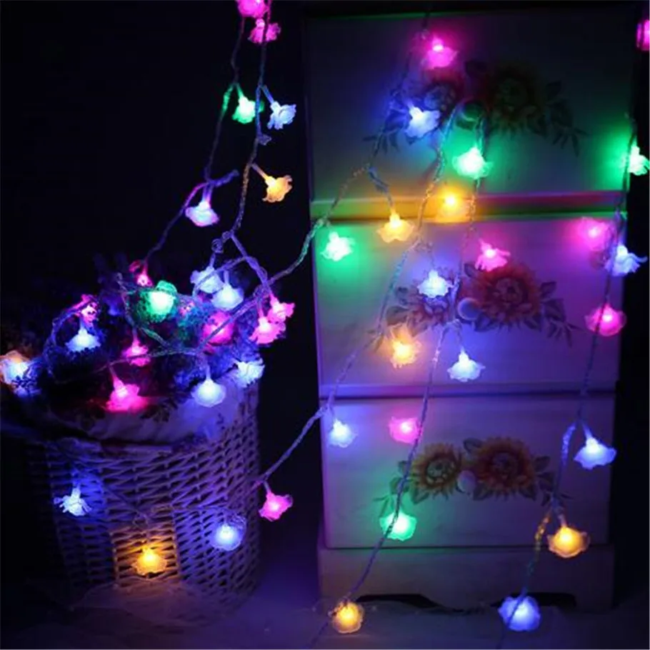 

5M 28 LED Romantic Rose String Lights New Year Valentine's Day Xmas Wedding Party Led Fairy Lights Rose Flower String Lights