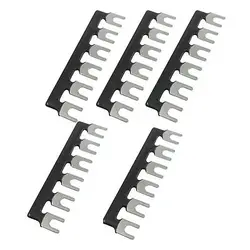

400V 10A TB2506 6 Postions Black Pre Insulated Fork Terminal Stripe 5 Pcs